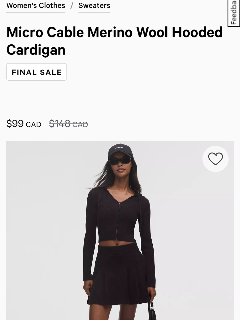 ISO    Micro Cable Merino Wool Hooded Cardigan - Black